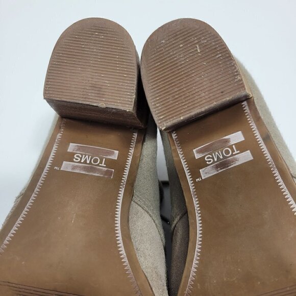 Toms Women's Lunata Taupe Lace Up Suede and Material Booties in a Size 9 - Picture 12 of 16